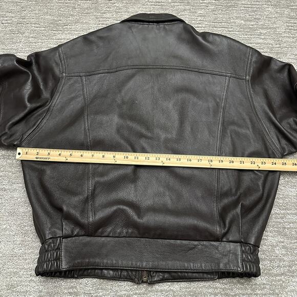 MR Florence Italy Jacket Mens 50 Brown Leather Bomber Made In Italy Full Zip - Picture 13 of 16